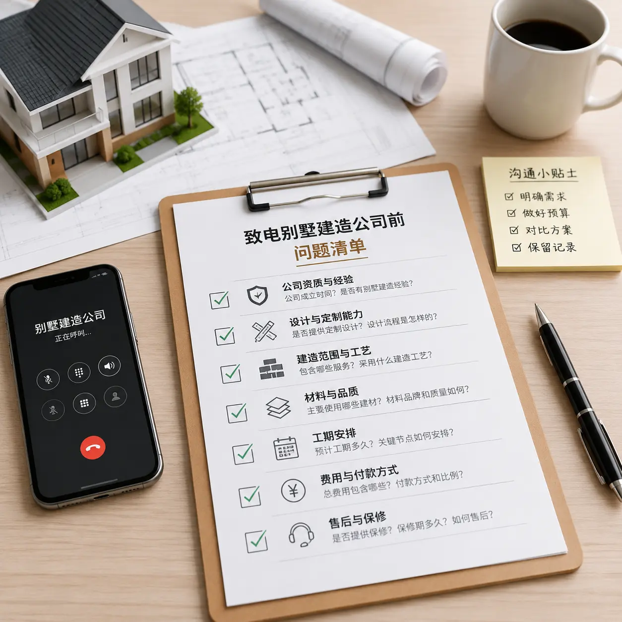 在赤水拨打别墅建造公司电话前的准备工作